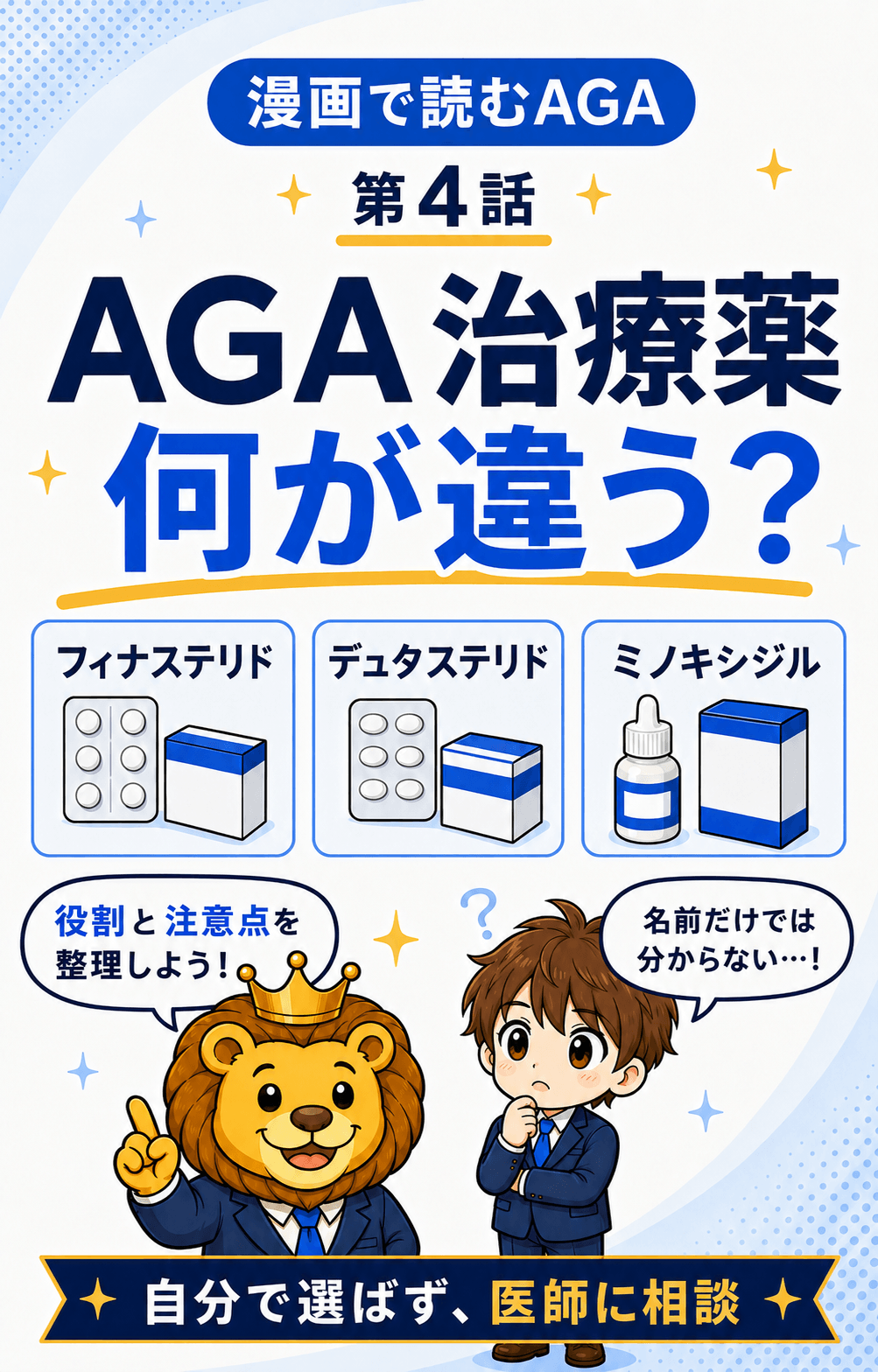 漫画で読むAGA第4話、AGA治療薬は何が違う？