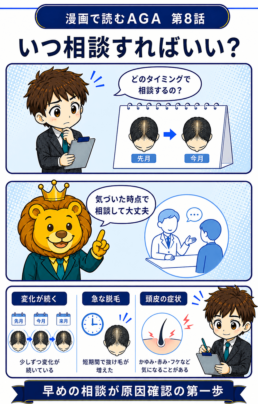 変化が続く、急な脱毛、頭皮症状があるときの相談タイミング